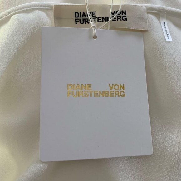 DVF Diane von Furstenberg Avila Ivory wrap dress cream white cocktail mid New 10 - Picture 4 of 5